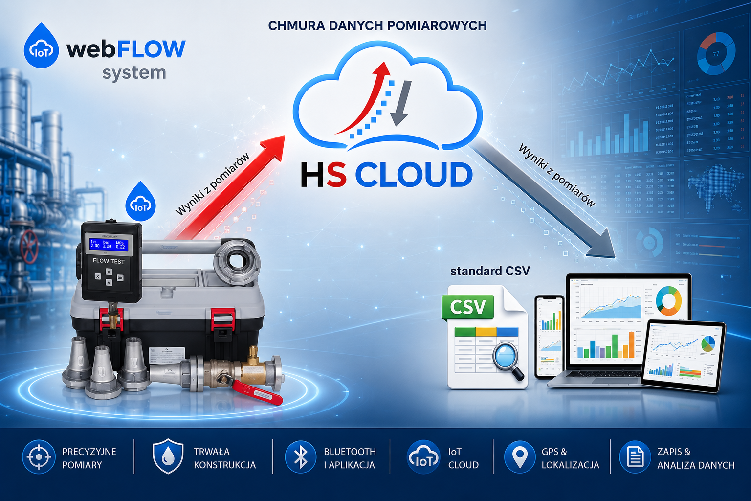 Pomiar hydrantów e technologi IoT z chmurą HS CLOUD